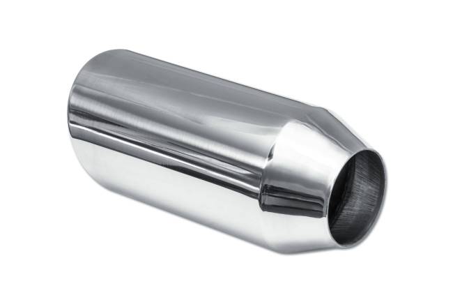 Street Style - Street Style - SS254009RAC Polished Stainless Single Wall Exhaust Tip - 4.0" 15° Angle Cut Rolled Edge Outlet / 2.5" Inlet / 9.0" Length - Image 3