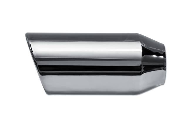 Street Style - Street Style - SS254009RAC2 Black Chrome Single Wall Exhaust Tip - 4.0" 15° Angle Cut Rolled Edge Outlet / 2.5" Inlet / 9.0" Length - Image 2