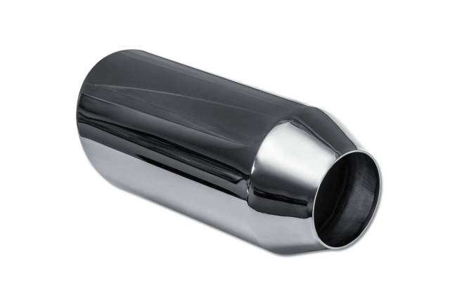 Street Style - Street Style - SS254009RAC2 Black Chrome Single Wall Exhaust Tip - 4.0" 15° Angle Cut Rolled Edge Outlet / 2.5" Inlet / 9.0" Length - Image 3