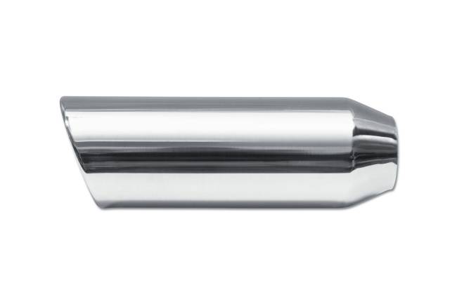 Street Style - Street Style - SS254012RAC Polished Stainless Single Wall Exhaust Tip - 4.0" 15° Angle Cut Rolled Edge Outlet / 2.5" Inlet / 12.0" Length - Image 2