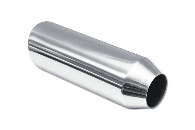 Street Style - Street Style - SS254012RAC Polished Stainless Single Wall Exhaust Tip - 4.0" 15° Angle Cut Rolled Edge Outlet / 2.5" Inlet / 12.0" Length - Image 3