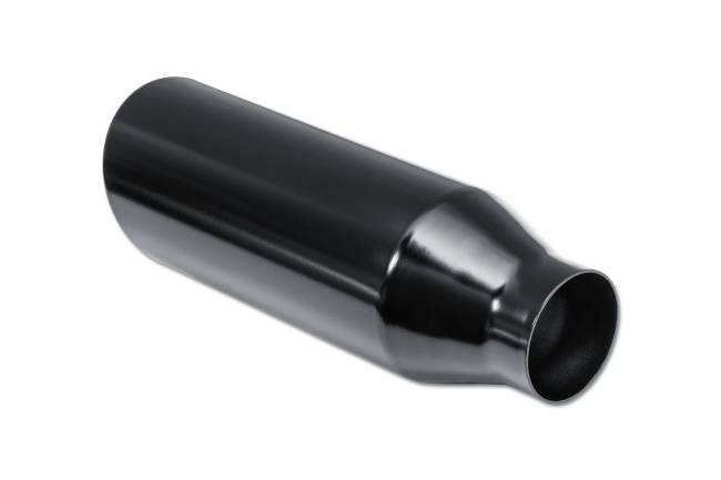 Street Style - Street Style - SS254012RACBLK Black Powder Coat Single Wall Exhaust Tip - 4.0" 15° Angle Cut Rolled Edge Outlet / 2.5" Inlet / 12.0" Length - Image 3