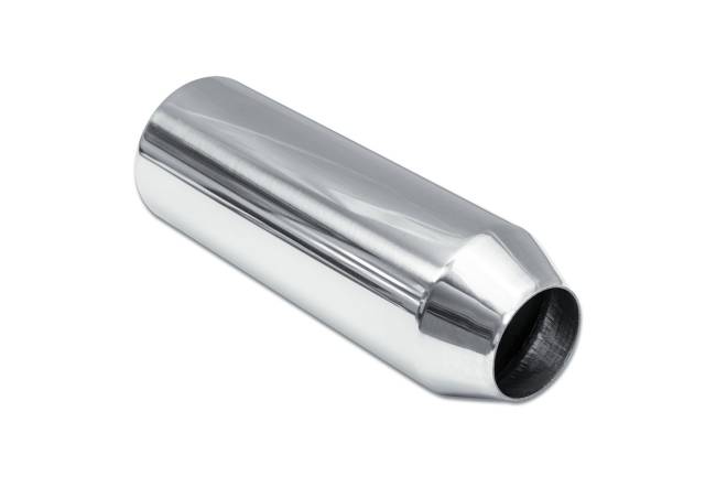 Street Style - Street Style - SS254012RPL Polished Stainless Single Wall Exhaust Tip - 4.0" Straight Cut Rolled Edge Outlet / 2.5" Inlet / 12.0" Length - Image 3