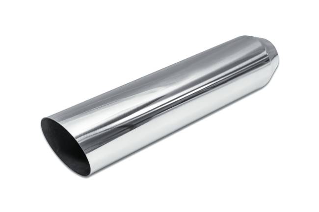 Street Style - Street Style - SS254018AC15 Polished Stainless Single Wall Exhaust Tip - 4.0" 15° Angle Cut Outlet / 2.5" Inlet / 18.0" Length - Image 1