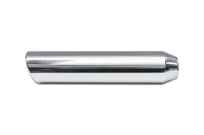 Street Style - Street Style - SS254018RAC Polished Stainless Single Wall Exhaust Tip - 4.0" 15° Angle Cut Rolled Edge Outlet / 2.5" Inlet / 18.0" Length - Image 2