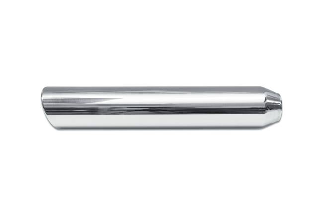 Street Style - Street Style - SS254022RAC Polished Stainless Single Wall Exhaust Tip - 4.0" 15° Angle Cut Rolled Edge Outlet / 2.5" Inlet / 22.0" Length - Image 2