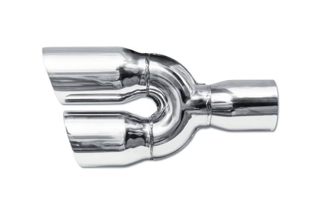 Street Style - Street Style - SS30028-DS Polished Stainless Double Wall Dual Exhaust Tip - 3.5" Angle Cut Outlets / 3.0" Inlet / 15.0" Length - Staggered - Image 2
