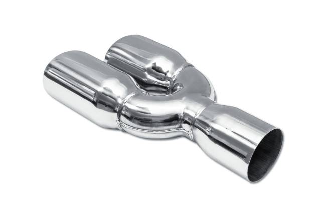 Street Style - Street Style - SS30028-DS Polished Stainless Double Wall Dual Exhaust Tip - 3.5" Angle Cut Outlets / 3.0" Inlet / 15.0" Length - Staggered - Image 3