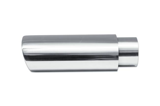 Street Style - Street Style - SS301612 Polished Stainless Double Wall Exhaust Tip - 4.5" x 3.0" Oval Angle Cut Outlet / 3.0" Inlet / 12.0" Length - Image 2