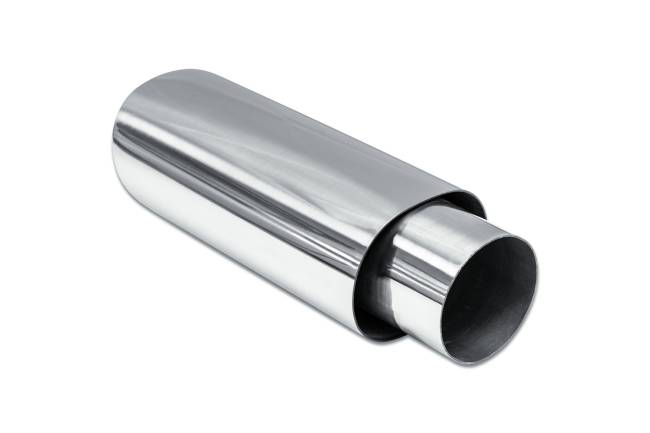 Street Style - Street Style - SS301612 Polished Stainless Double Wall Exhaust Tip - 4.5" x 3.0" Oval Angle Cut Outlet / 3.0" Inlet / 12.0" Length - Image 3