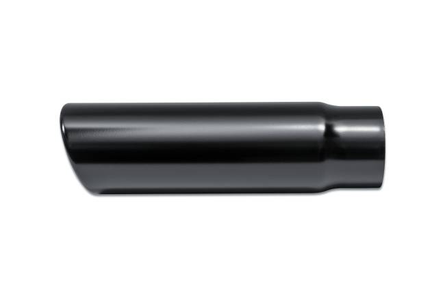 Street Style - Street Style - SS303512RACBLK Black Powder Coat Single Wall Exhaust Tip - 3.5" 15° Angle Cut Rolled Edge Outlet / 3.0" Inlet / 12.0" Length - Image 2