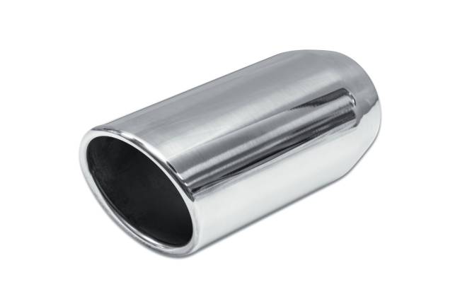 Street Style - Street Style - SS304009RAC Polished Stainless Single Wall Exhaust Tip - 4.0" 15° Angle Cut Rolled Edge Outlet / 3.0" Inlet / 9.0" Length - Image 1