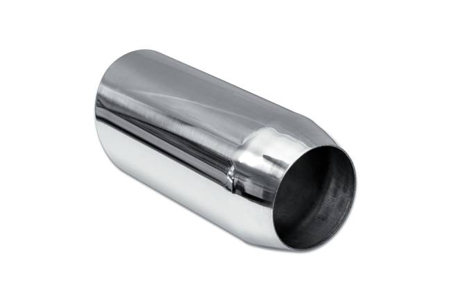 Street Style - Street Style - SS304009RAC Polished Stainless Single Wall Exhaust Tip - 4.0" 15° Angle Cut Rolled Edge Outlet / 3.0" Inlet / 9.0" Length - Image 3