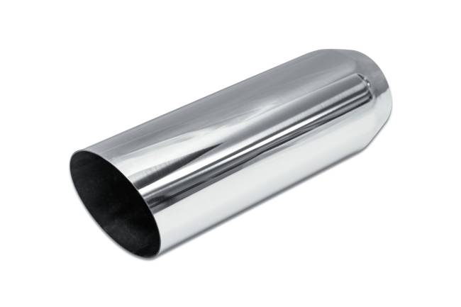 Street Style - Street Style - SS304012AC15 Polished Stainless Single Wall Exhaust Tip - 4.0" 15° Angle Cut Outlet / 3.0" Inlet / 12.0" Length - Image 1