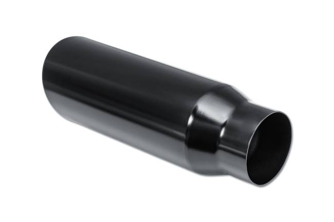 Street Style - Street Style - SS304012RACBLK Black Powder Coat Single Wall Exhaust Tip - 4.0" 15° Angle Cut Rolled Edge Outlet / 3.0" Inlet / 12.0" Length - Image 3