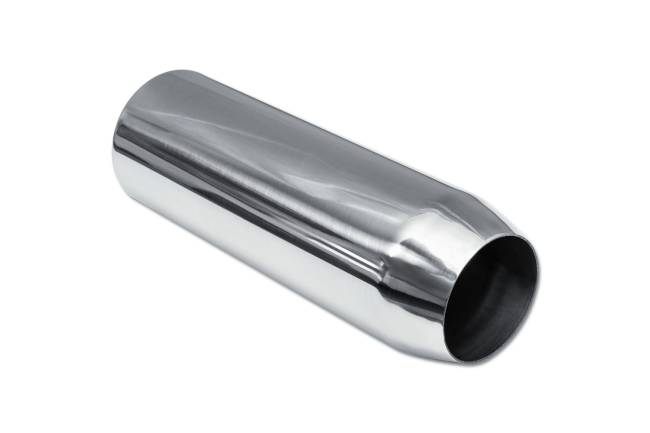 Street Style - Street Style - SS304012RPL Polished Stainless Single Wall Exhaust Tip - 4.0" Straight Cut Rolled Edge Outlet / 3.0" Inlet / 12.0" Length - Image 3