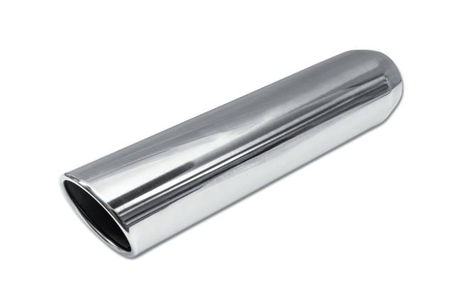 Street Style - Street Style - SS304018RAC Polished Stainless Single Wall Exhaust Tip - 4.0" 15° Angle Cut Rolled Edge Outlet / 3.0" Inlet / 18.0" Length - Image 1