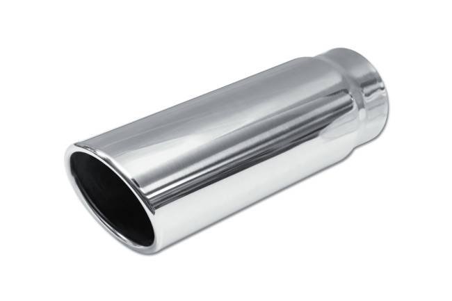 Street Style - Street Style - SS354012RAC Polished Stainless Single Wall Exhaust Tip - 4.0" 15° Angle Cut Rolled Edge Outlet / 3.5" Inlet / 12.0" Length - Image 1