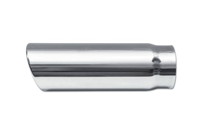 Street Style - Street Style - SS354012RAC Polished Stainless Single Wall Exhaust Tip - 4.0" 15° Angle Cut Rolled Edge Outlet / 3.5" Inlet / 12.0" Length - Image 2