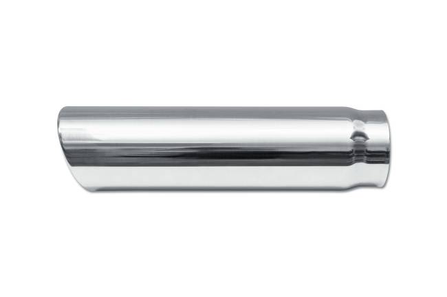 Street Style - Street Style - SS354015RAC Polished Stainless Single Wall Exhaust Tip - 4.0" 15° Angle Cut Rolled Edge Outlet / 3.5" Inlet / 15.0" Length - Image 2