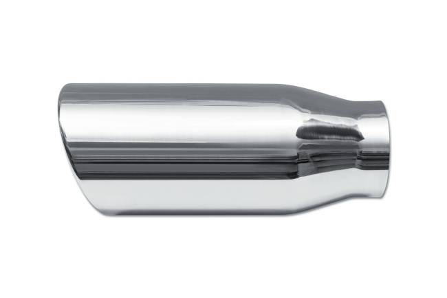 Street Style - Street Style - SS355012RAC Polished Stainless Single Wall Exhaust Tip - 5.0" 15° Angle Cut Rolled Edge Outlet / 3.5" Inlet / 12.0" Length - Image 2