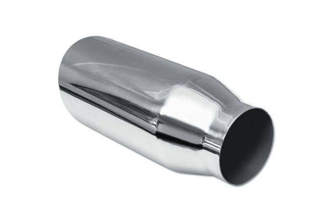 Street Style - Street Style - SS355012RAC Polished Stainless Single Wall Exhaust Tip - 5.0" 15° Angle Cut Rolled Edge Outlet / 3.5" Inlet / 12.0" Length - Image 3