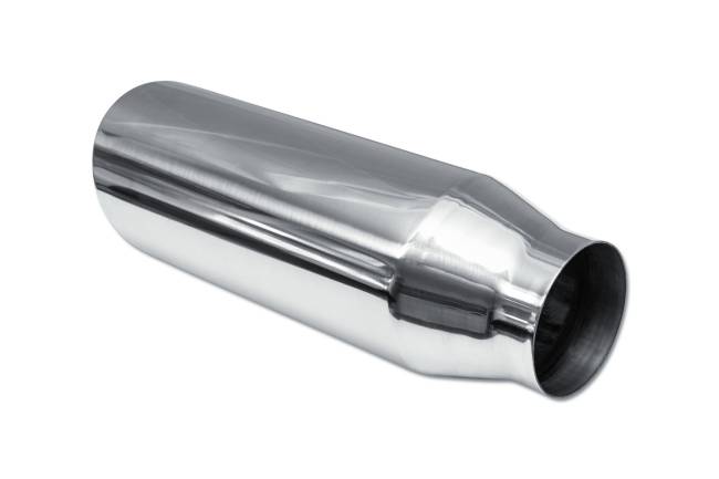 Street Style - Street Style - SS355015RAC Polished Stainless Single Wall Exhaust Tip - 5.0" 15° Angle Cut Rolled Edge Outlet / 3.5" Inlet / 15.0" Length - Image 3