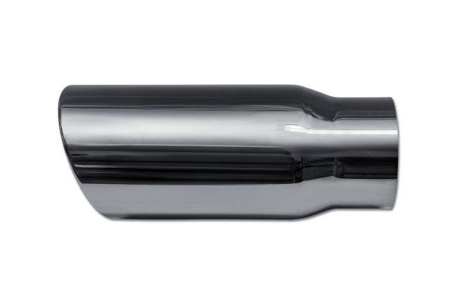 Street Style - Street Style - SS405012RAC2 Black Chrome Single Wall Exhaust Tip - 5.0" 15° Angle Cut Rolled Edge Outlet / 4.0" Inlet / 12.0" Length - Image 2