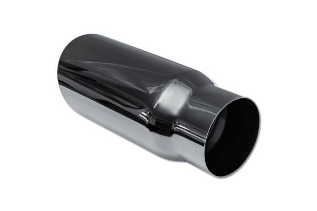Street Style - Street Style - SS405012RAC2 Black Chrome Single Wall Exhaust Tip - 5.0" 15° Angle Cut Rolled Edge Outlet / 4.0" Inlet / 12.0" Length - Image 3