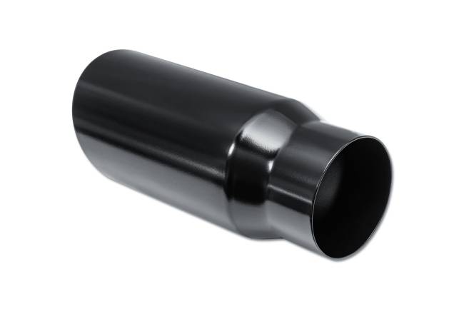 Street Style - Street Style - SS405012RACBLK Black Powder Coat Single Wall Exhaust Tip - 5.0" 15° Angle Cut Rolled Edge Outlet / 4.0" Inlet / 12.0" Length - Image 3