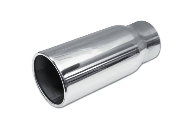 Street Style - Street Style - SS405012RPL Polished Stainless Single Wall Exhaust Tip - 5.0" Straight Cut Rolled Edge Outlet / 4.0" Inlet / 12.0" Length - Image 1
