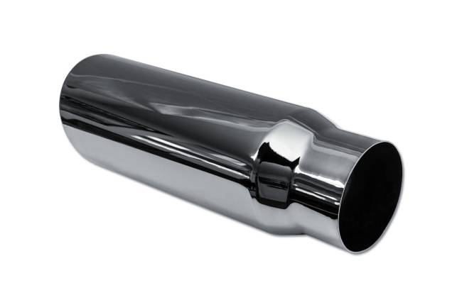 Street Style - Street Style - SS405015RAC2 Black Chrome Single Wall Exhaust Tip - 5.0" 15° Angle Cut Rolled Edge Outlet / 4.0" Inlet / 15.0" Length - Image 3