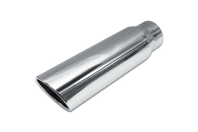 Street Style - Street Style - SS405018RAC Polished Stainless Single Wall Exhaust Tip - 5.0" 30° Angle Cut Rolled Edge Outlet / 4.0" Inlet / 18.0" Length - Image 1