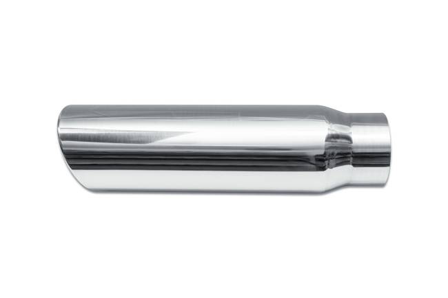 Street Style - Street Style - SS405018RAC Polished Stainless Single Wall Exhaust Tip - 5.0" 30° Angle Cut Rolled Edge Outlet / 4.0" Inlet / 18.0" Length - Image 2