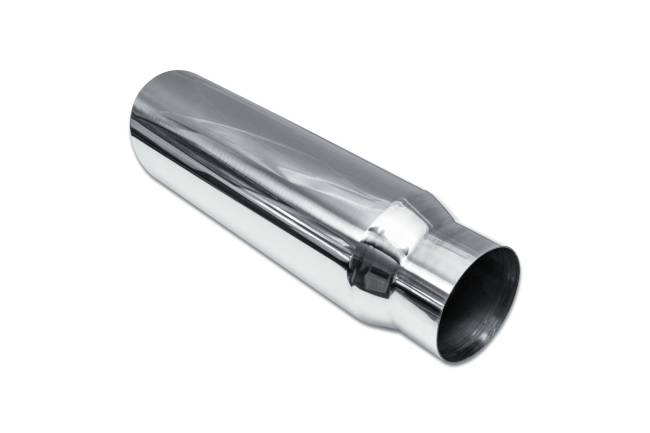 Street Style - Street Style - SS405018RAC Polished Stainless Single Wall Exhaust Tip - 5.0" 30° Angle Cut Rolled Edge Outlet / 4.0" Inlet / 18.0" Length - Image 3