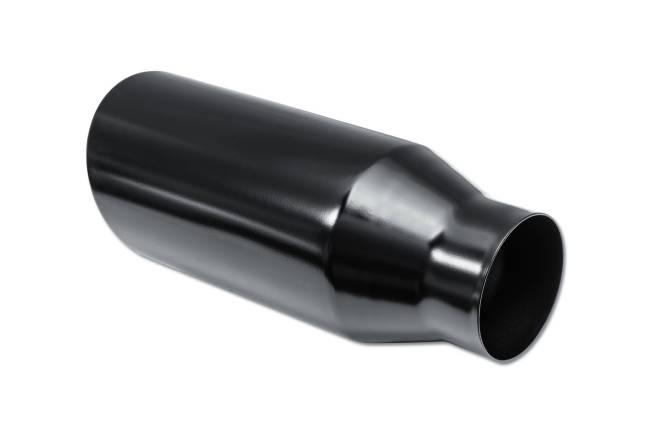 Street Style - Street Style - SS406015RACBLK Black Powder Coat Single Wall Exhaust Tip - 6.0" 15° Angle Cut Rolled Edge Outlet / 4.0" Inlet / 15.0" Length - Image 3