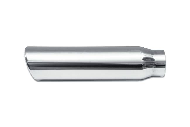 Street Style - Street Style - SS4612RAC Polished Stainless Single Wall Exhaust Tip - 3.0" 15° Angle Cut Rolled Edge Outlet / 2.25" Inlet / 12.0" Length - Image 2
