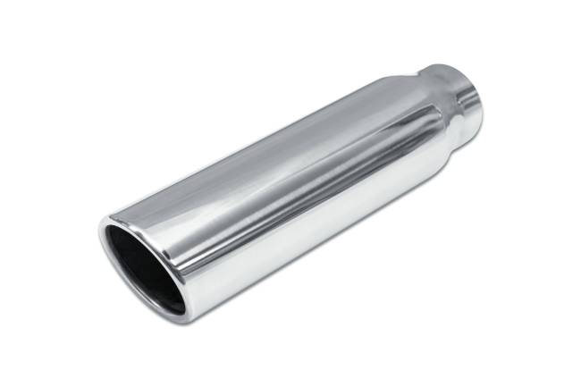 Street Style - Street Style - SS4612RAC Polished Stainless Single Wall Exhaust Tip - 3.0" 15° Angle Cut Rolled Edge Outlet / 2.25" Inlet / 12.0" Length - Image 1