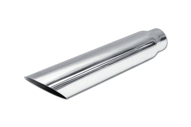 Street Style - Street Style - SS4616AC Polished Stainless Single Wall Exhaust Tip - 3.0" 45° Angle Cut Outlet / 2.25" Inlet / 16.0" Length - Image 1