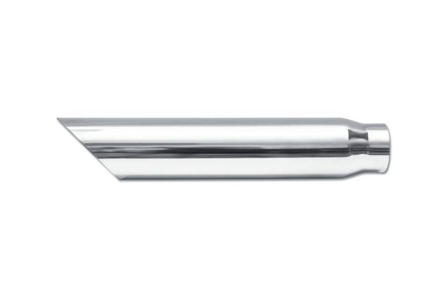 Street Style - Street Style - SS4616AC Polished Stainless Single Wall Exhaust Tip - 3.0" 45° Angle Cut Outlet / 2.25" Inlet / 16.0" Length - Image 2
