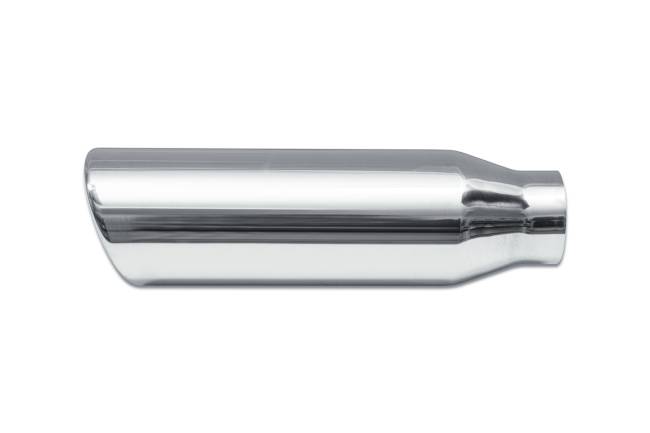 Street Style - Street Style - SS4712RAC Polished Stainless Single Wall Exhaust Tip - 3.5" 15° Angle Cut Rolled Edge Outlet / 2.25" Inlet / 12.0" Length - Image 2