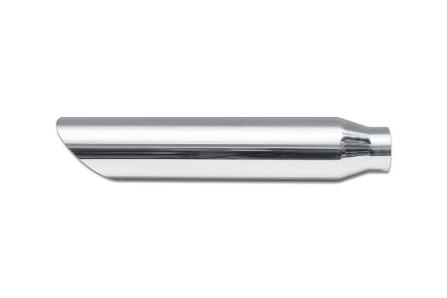 Street Style - Street Style - SS4718AC Polished Stainless Single Wall Exhaust Tip - 3.5" 45° Angle Cut Outlet / 2.25" Inlet / 18.0" Length - Image 2