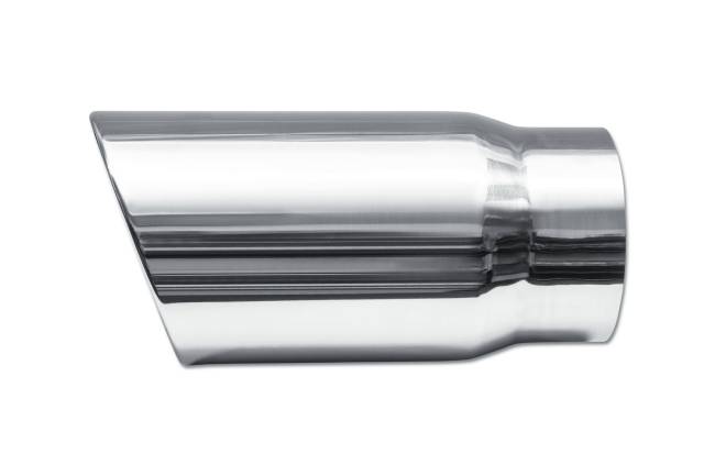 Street Style - Street Style - SS506012RAC Polished Stainless Single Wall Exhaust Tip - 6.0" 15° Angle Cut Rolled Edge Outlet / 5.0" Inlet / 12.0" Length - Image 2