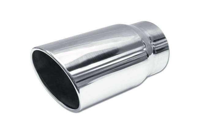 Street Style - Street Style - SS506012RAC Polished Stainless Single Wall Exhaust Tip - 6.0" 15° Angle Cut Rolled Edge Outlet / 5.0" Inlet / 12.0" Length - Image 1