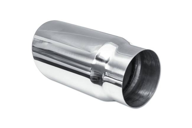 Street Style - Street Style - SS506012RAC Polished Stainless Single Wall Exhaust Tip - 6.0" 15° Angle Cut Rolled Edge Outlet / 5.0" Inlet / 12.0" Length - Image 3