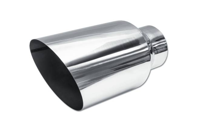 Street Style - Street Style - SS508015AC Polished Stainless Single Wall Exhaust Tip - 8.0" 30° Angle Cut Outlet / 5.0" Inlet / 15.0" Length - Image 1