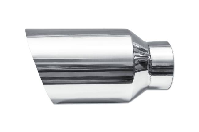 Street Style - Street Style - SS508015AC Polished Stainless Single Wall Exhaust Tip - 8.0" 30° Angle Cut Outlet / 5.0" Inlet / 15.0" Length - Image 2