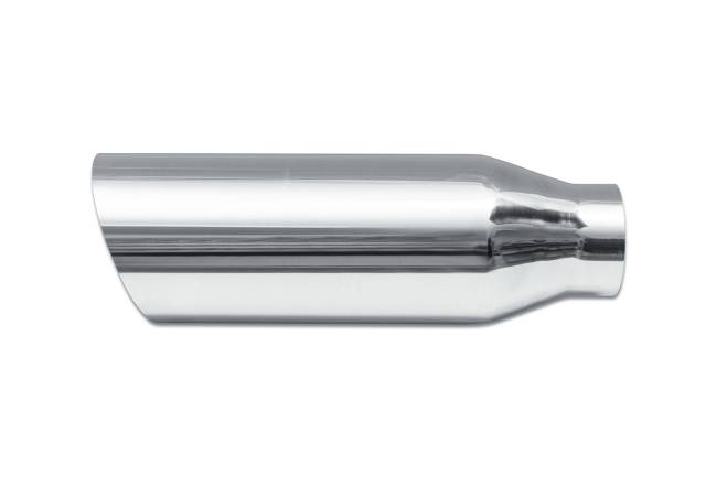 Street Style - Street Style - SS5812AC Polished Stainless Single Wall Exhaust Tip - 4.0" 45° Angle Cut Outlet / 2.5" Inlet / 12.0" Length - Image 2