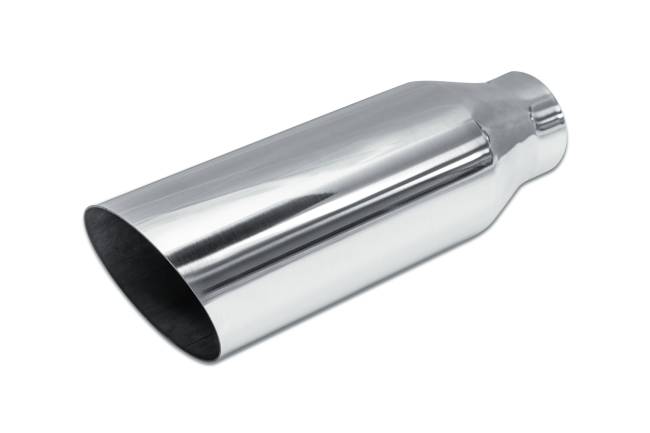 Street Style - Street Style - SS5812AC Polished Stainless Single Wall Exhaust Tip - 4.0" 45° Angle Cut Outlet / 2.5" Inlet / 12.0" Length - Image 1
