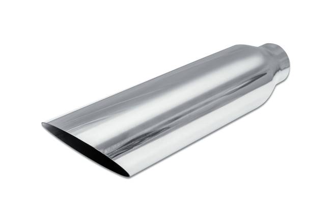Street Style - Street Style - SS5818AC Polished Stainless Single Wall Exhaust Tip - 4.0" 45° Angle Cut Outlet / 2.5" Inlet / 18.0" Length - Image 1